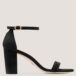 Stuart Weitzman Nearlynude Black Suede Sandals